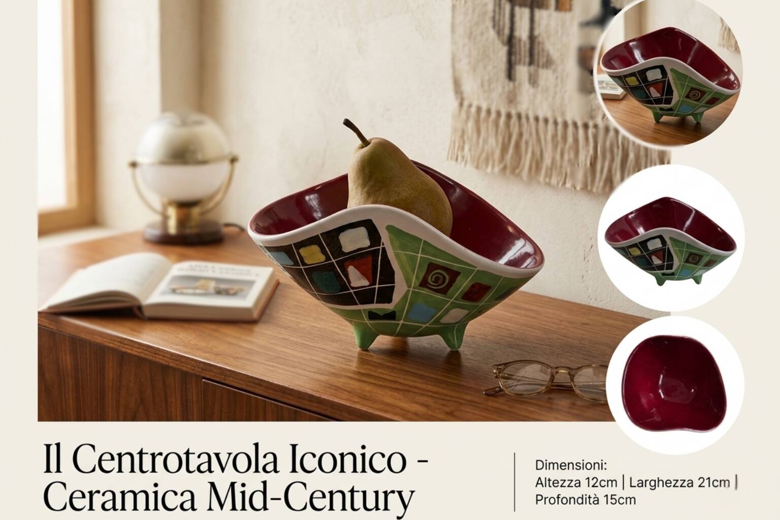 Bol Deruta Italie années 50 - Mid-Century Modern - Céramique d’Auteur Geom