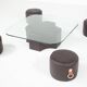 Coffee Table and 4 Stools by Guido Faleschini, Leather, 1970s