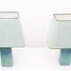 Turquoise ceramic table lamps, 1970s