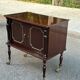 Vintage mahogany & gold rolling accent table (TV / bar / hi-fi furniture)