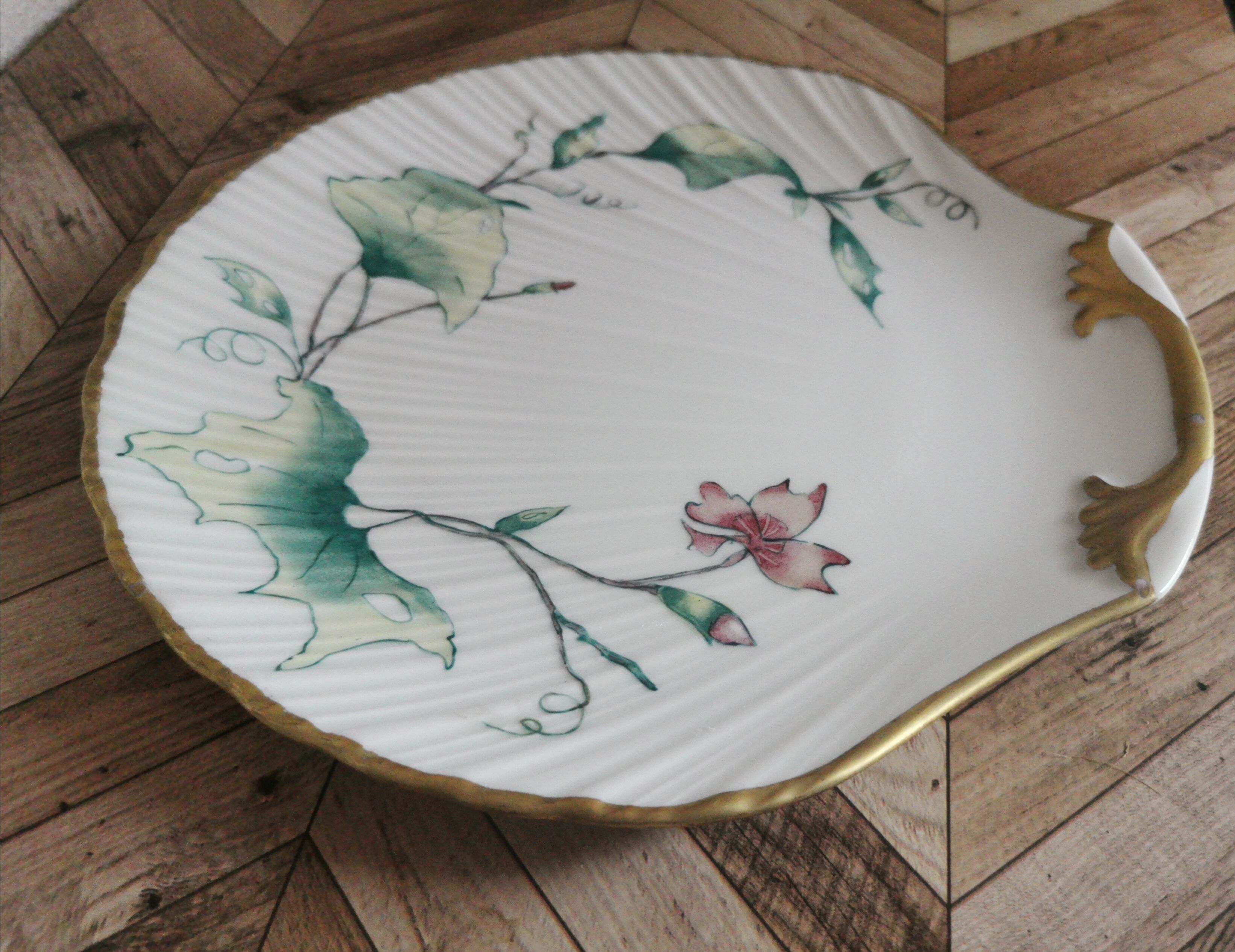 Limoges flower decoration shell plate Limoges