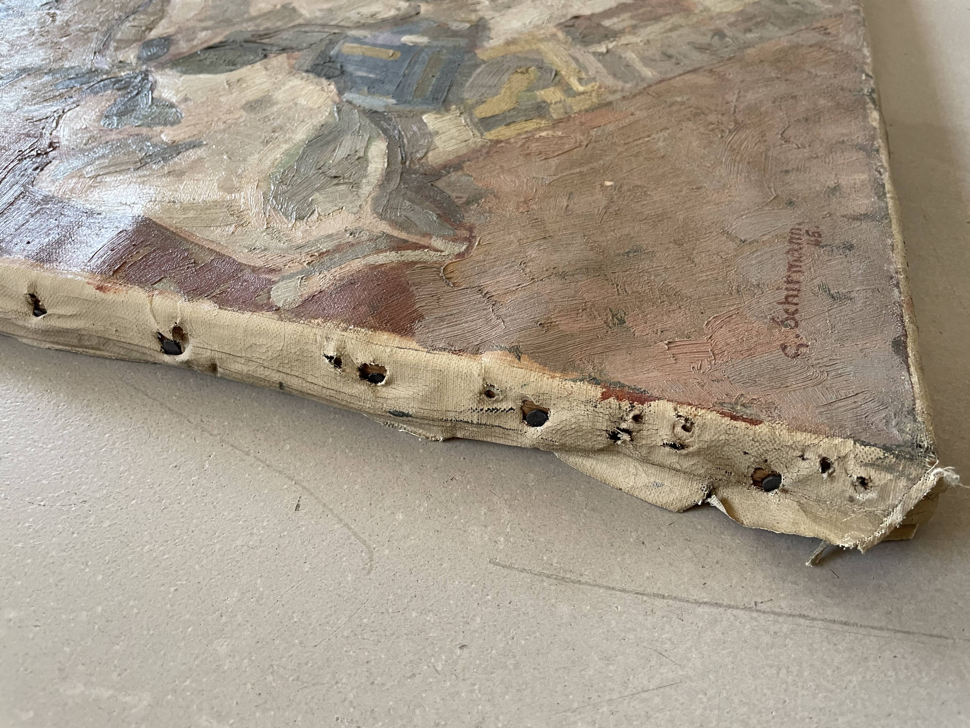 Old still life signed Georges Schirmann 1947