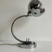 Vintage table lamp, modernist chrome metal, France 1930