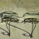 Pair of wrought iron consoles 1950