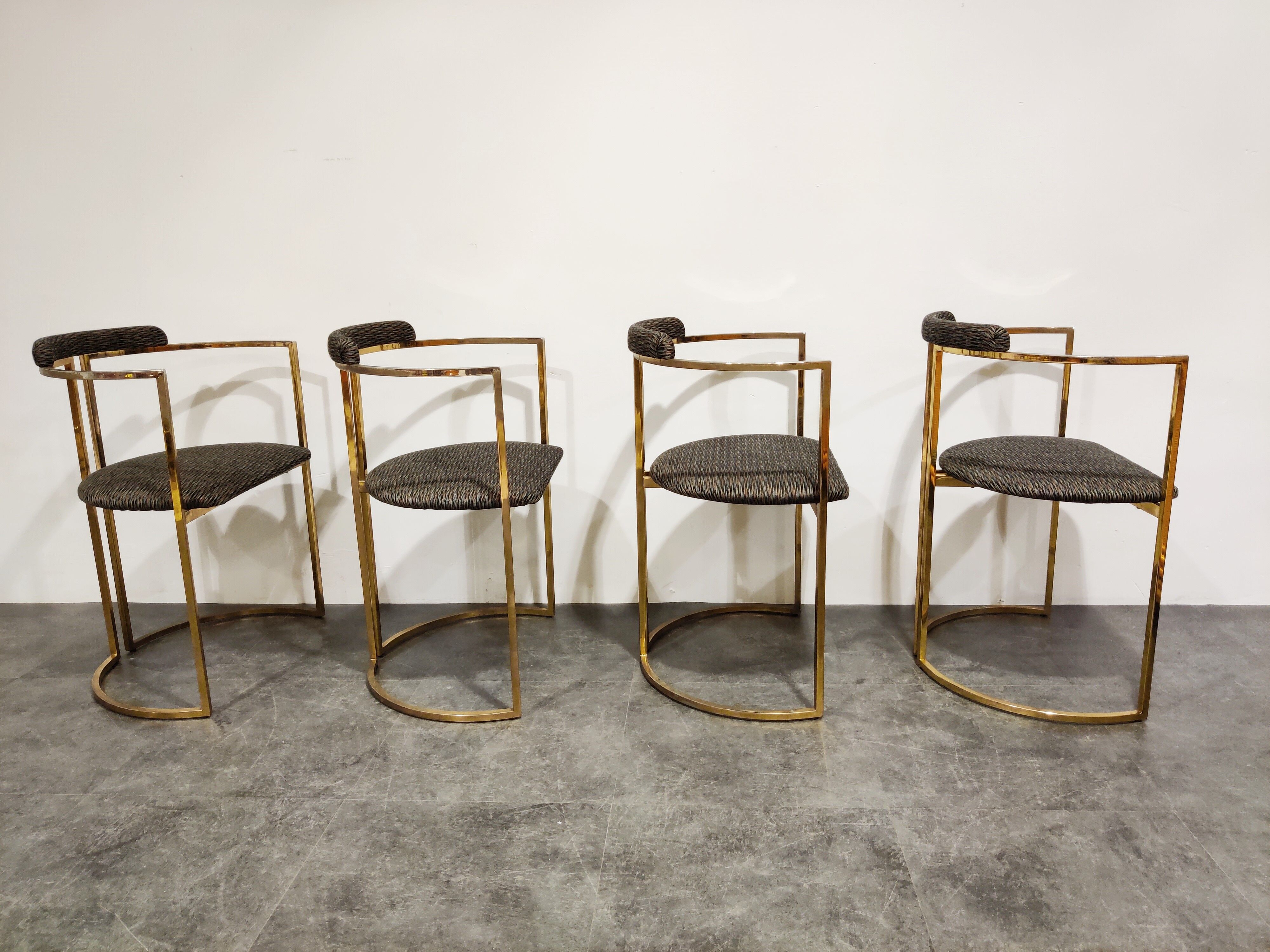 Vintage brass dining room set by Belgochrom, 1970s