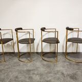Vintage brass dining room set by Belgochrom, 1970s