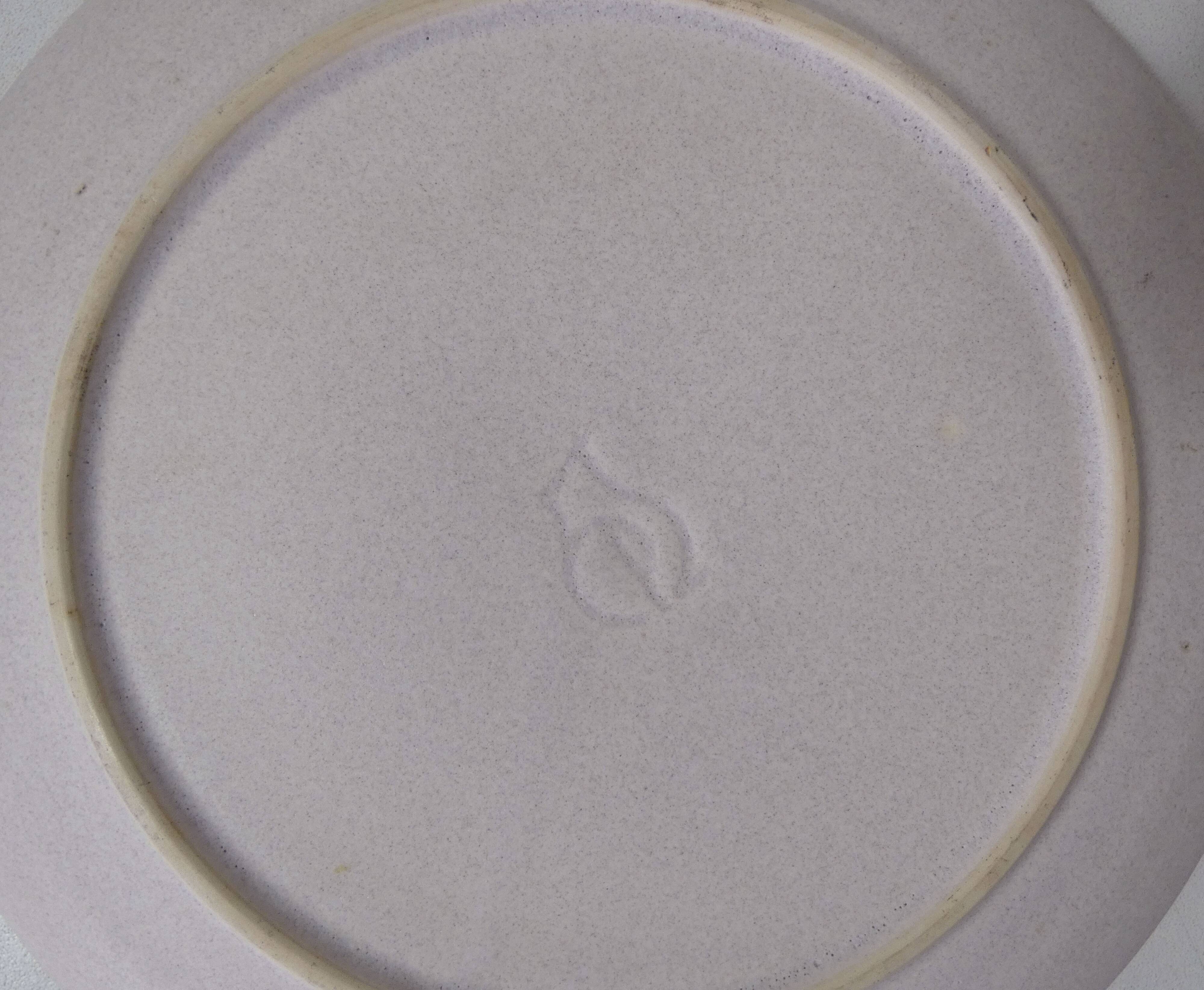 6 signed stoneware dinner plates