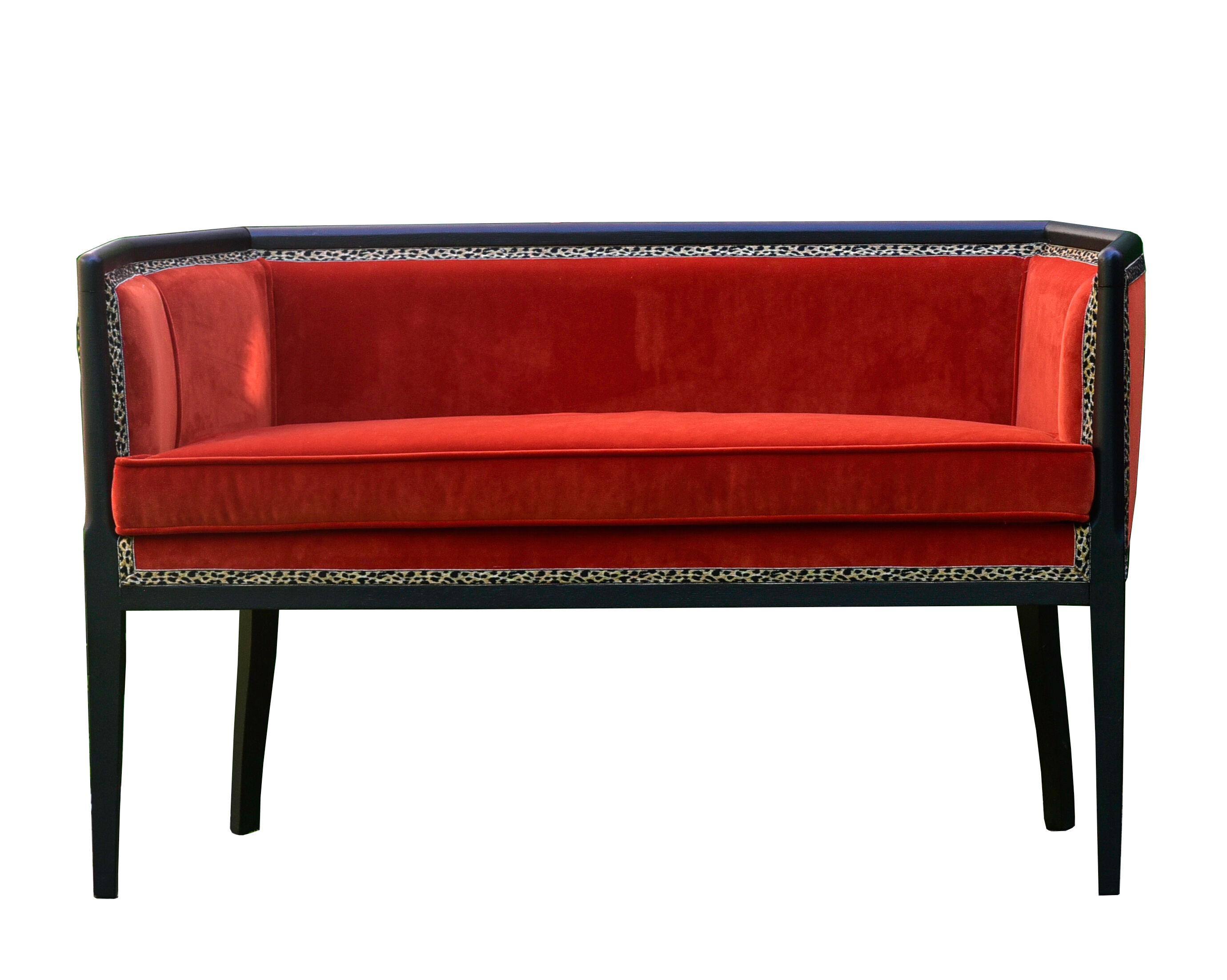 Orange art-deco sofa