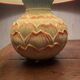 Barbotine earthenware lamp – 1980s – 20th century production
