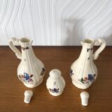 Housewife oil vinegar and salt porcelain Sarreguemines