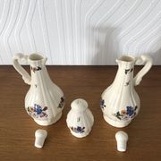 Housewife oil vinegar and salt porcelain Sarreguemines