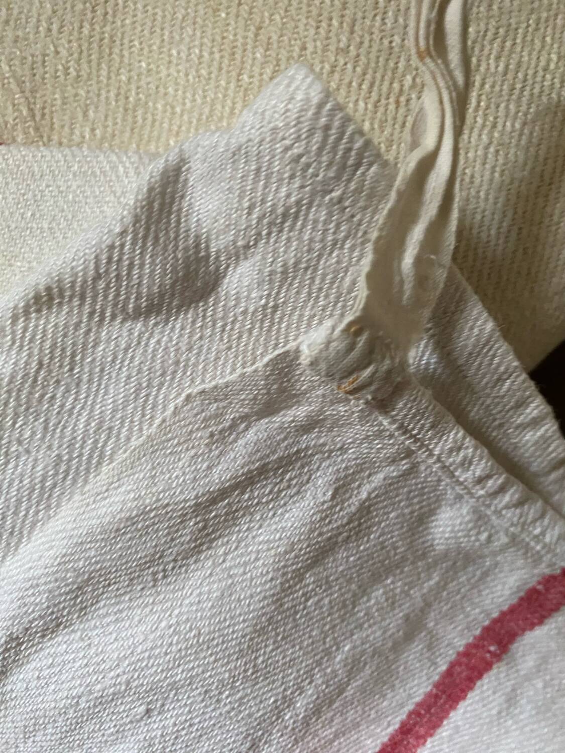 2 large country tea towels in rustic hemp.