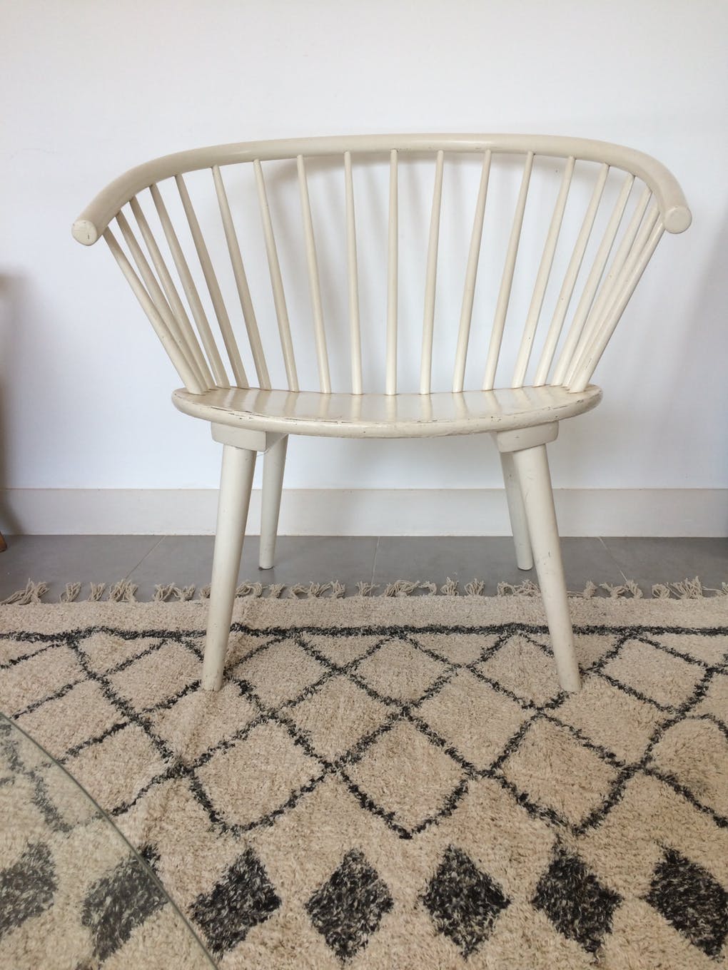Fauteuil scandinave bois blanc