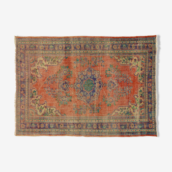 Anatolian handmade vintage rug 221 cm x 157 cm