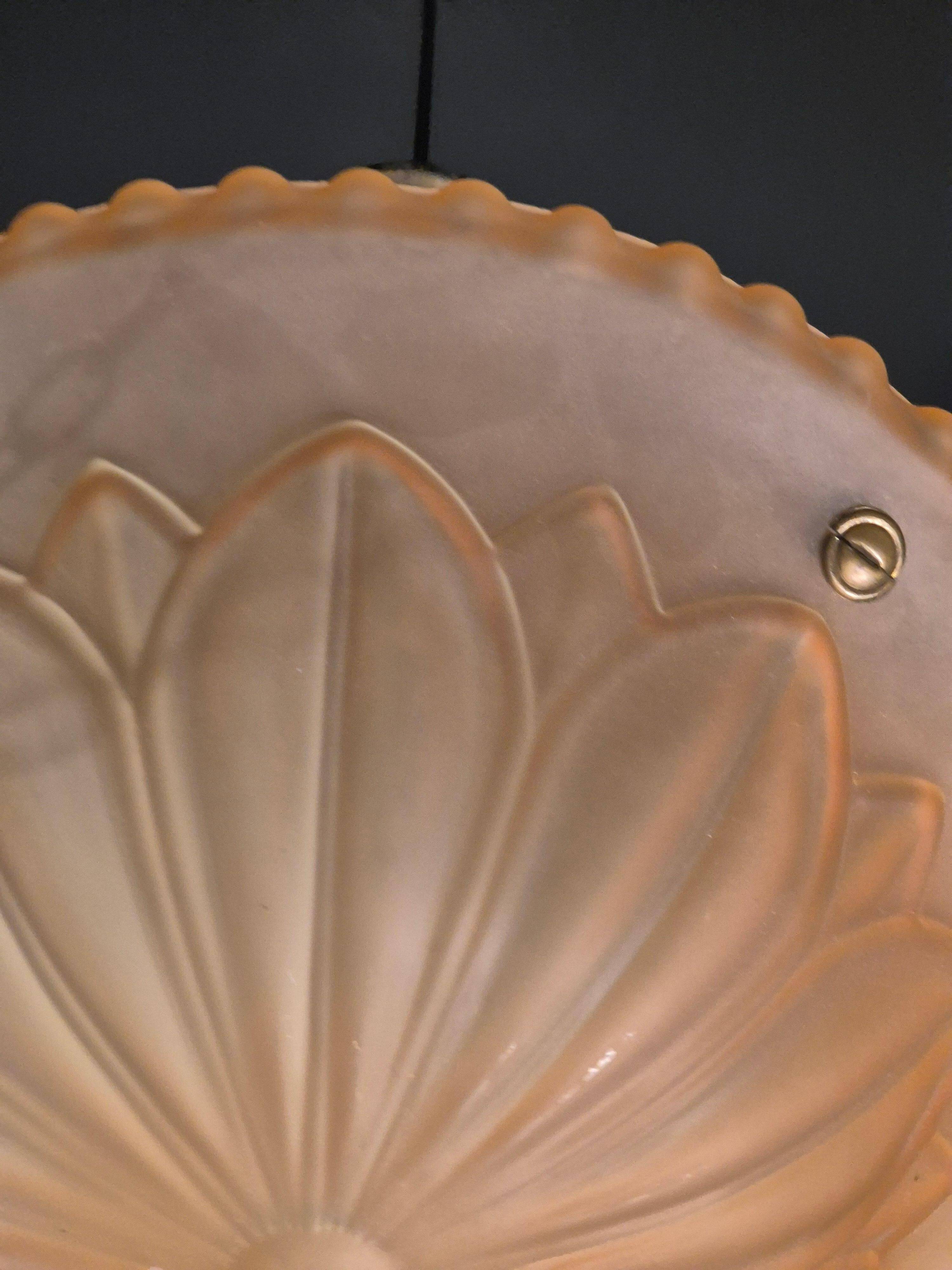 Swedish Grace classic pendant, model "10073" Havanna Glass by Böhlmarks 1920/30s