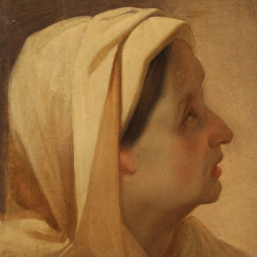 Oil painting on paper from the 19th century