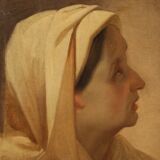 Oil painting on paper from the 19th century