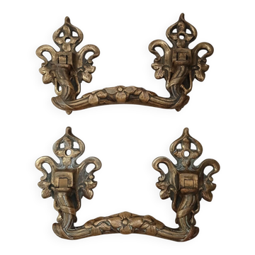Pair of bronze handles L.Pinet