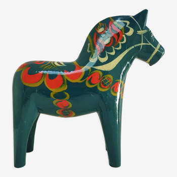 Horse Dala blue wood design vintage edition XL h. 25 cm