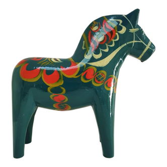 Horse Dala blue wood design vintage edition XL h. 25 cm