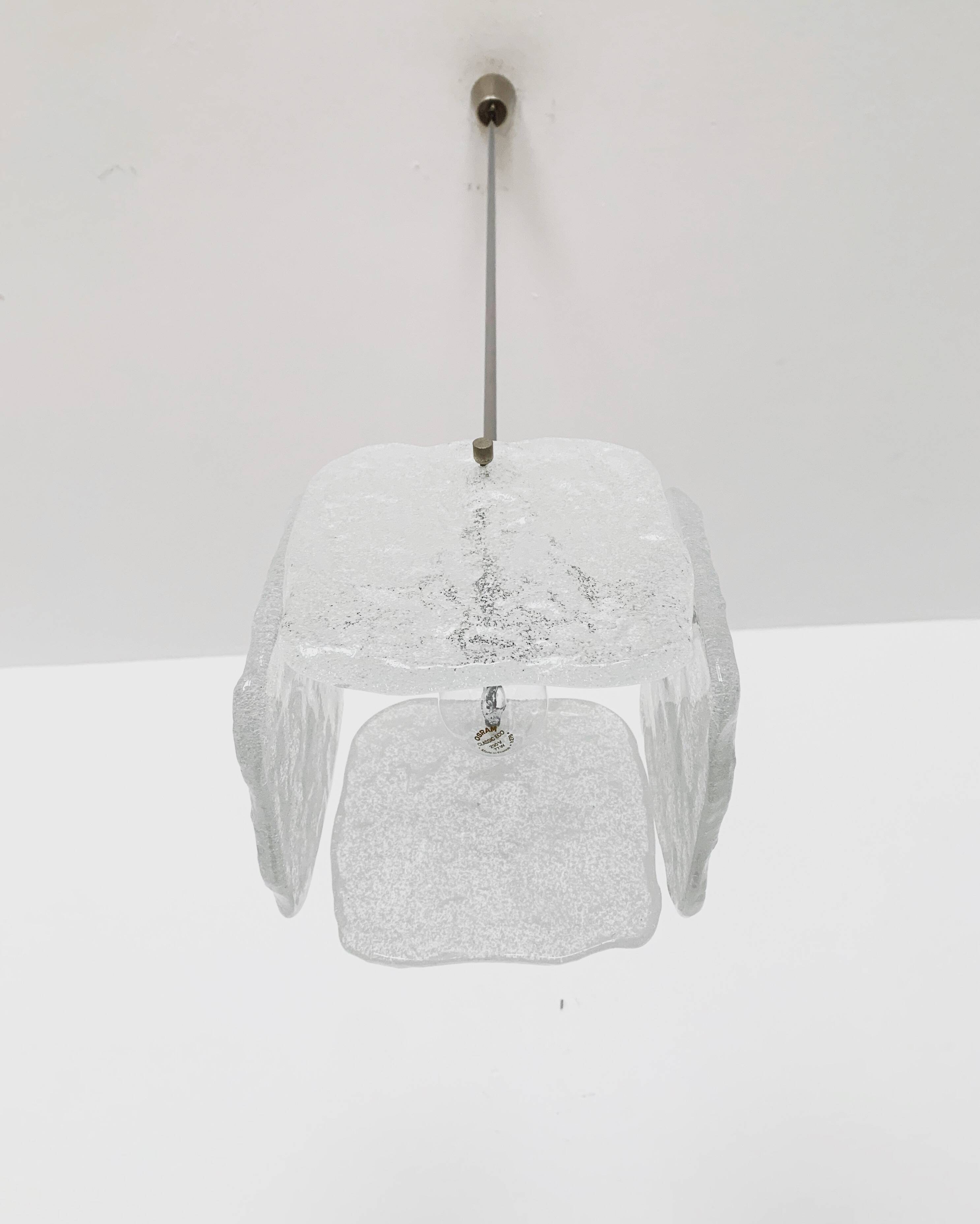 Austrian Ice Glass Chandelier by J.T. Kalmar
