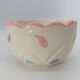 Vintage Fluted Ceramic Cache-Pot – Pastel Feather & Collar Decor