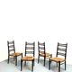 Series of 4 italian chairs with high backs vintage from the 50s