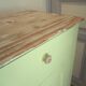 Buffet green almond massive parisienbois vintage