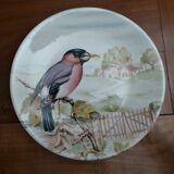 Lot de deux assiettes sarreguemines décor oiseaux