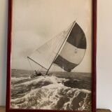 Lot of 3 black and white photographs sails and sailboats