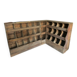 Ancien meuble grainetier d’angle ( 2 parties)