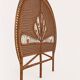 Large vintage headboard in woven rattan fan / Peacock 180cm