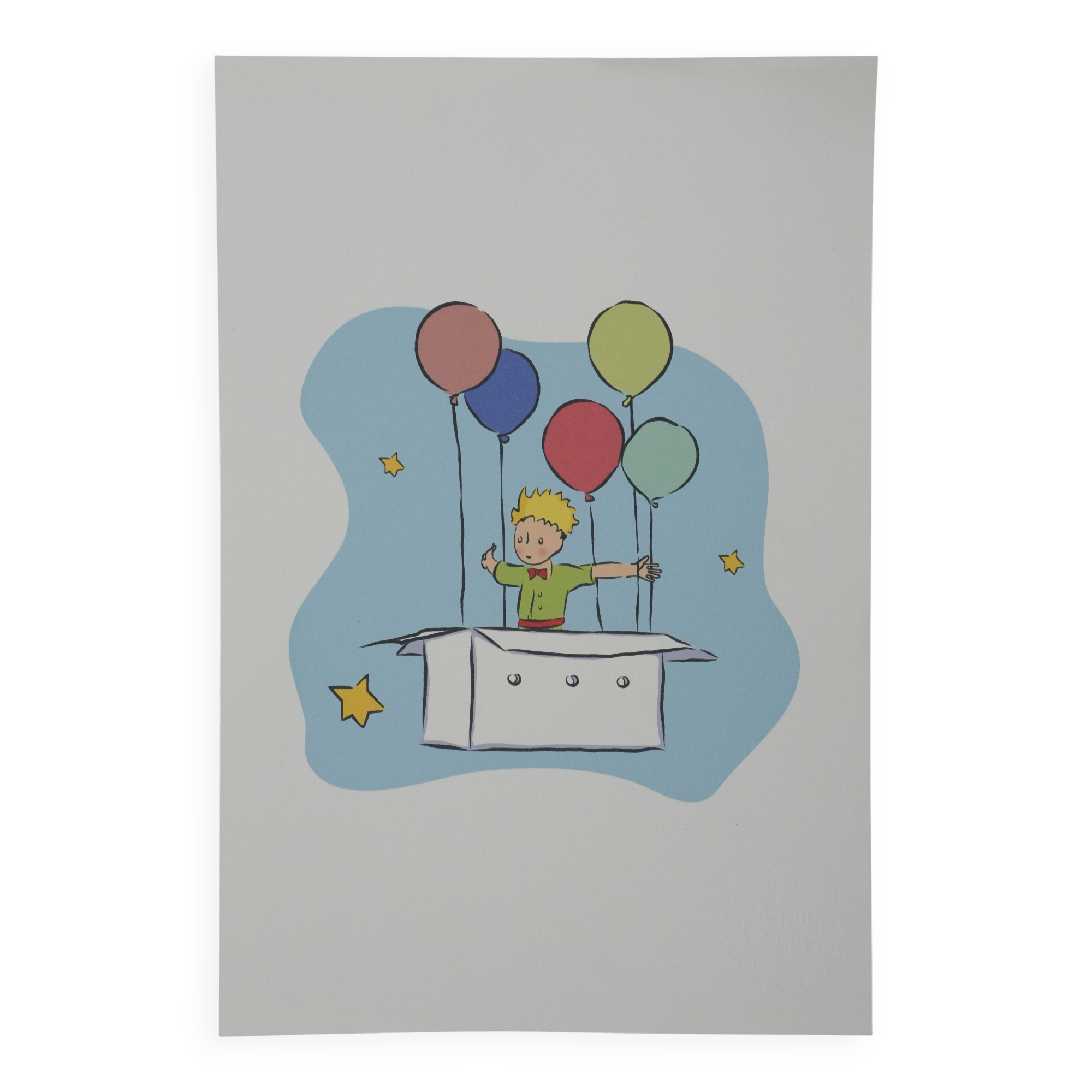 Antoine de Saint-Exupéry: The Little Prince in a Balloon, lithograph