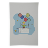 Antoine de Saint-Exupéry: The Little Prince in a Balloon, lithograph