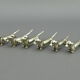 Set of 6 silver metal knife holders with basset dachshund dogs