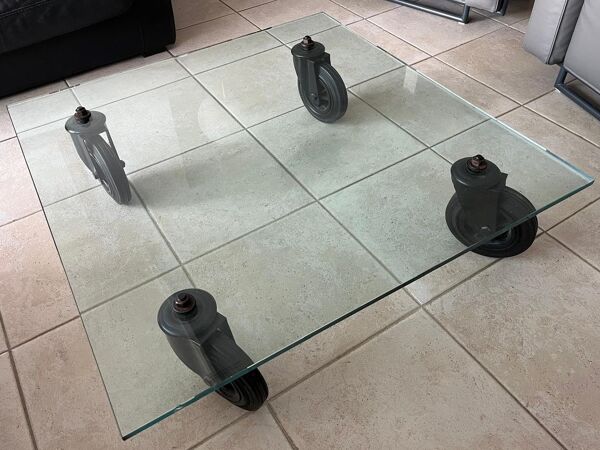 Table basse ''Tavolo con Ruote'' - Gae Aulenti - FontanaArte - 100x100cm