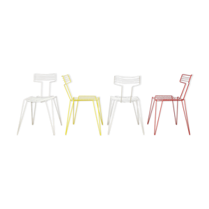 Lot de 4 chaises en fil
