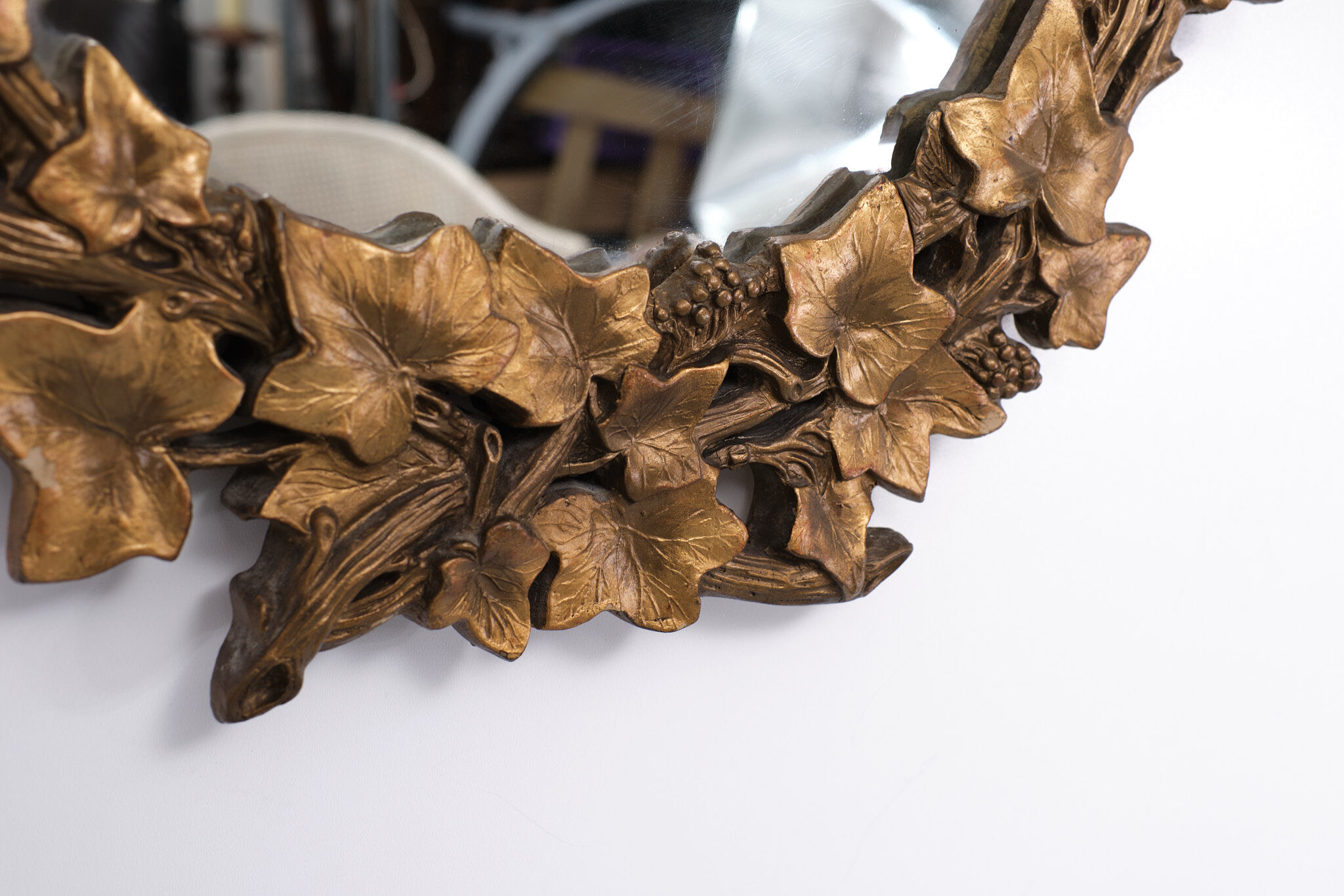 Artisona England Grape Leaf Mirror 50x61cm 1970s