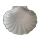 Plat coquillage blanc Emile Henry France vintage