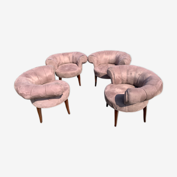 Four art deco armchairs