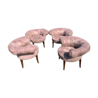 Four art deco armchairs