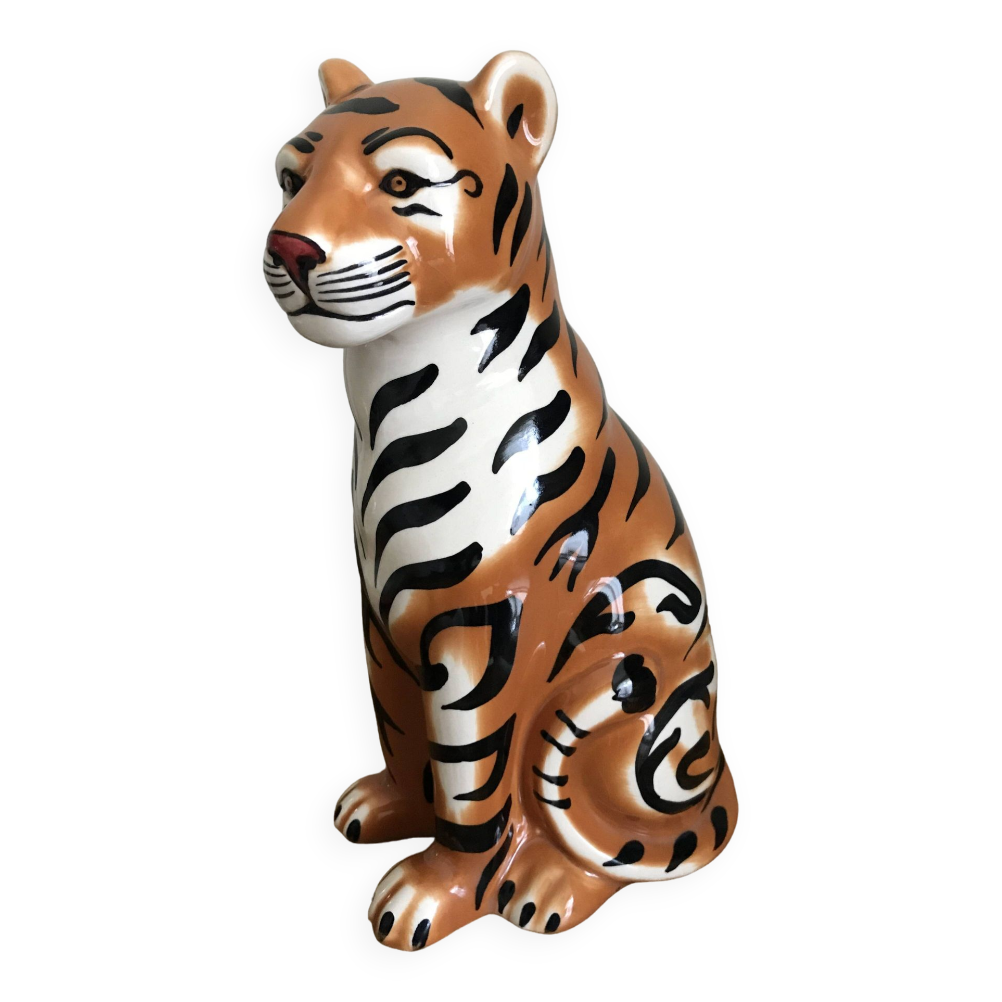 Glazed ceramic tiger 1970