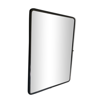 Miroir triptyque barbier biseauté argent vintage 1930 - 22 x 51 cm
