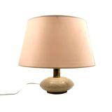 Travertine & brass table lamp base, Italy 1970s