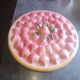 Vintage dessert plate in glazed ceramic with strawberry design, 1950s-1970s.