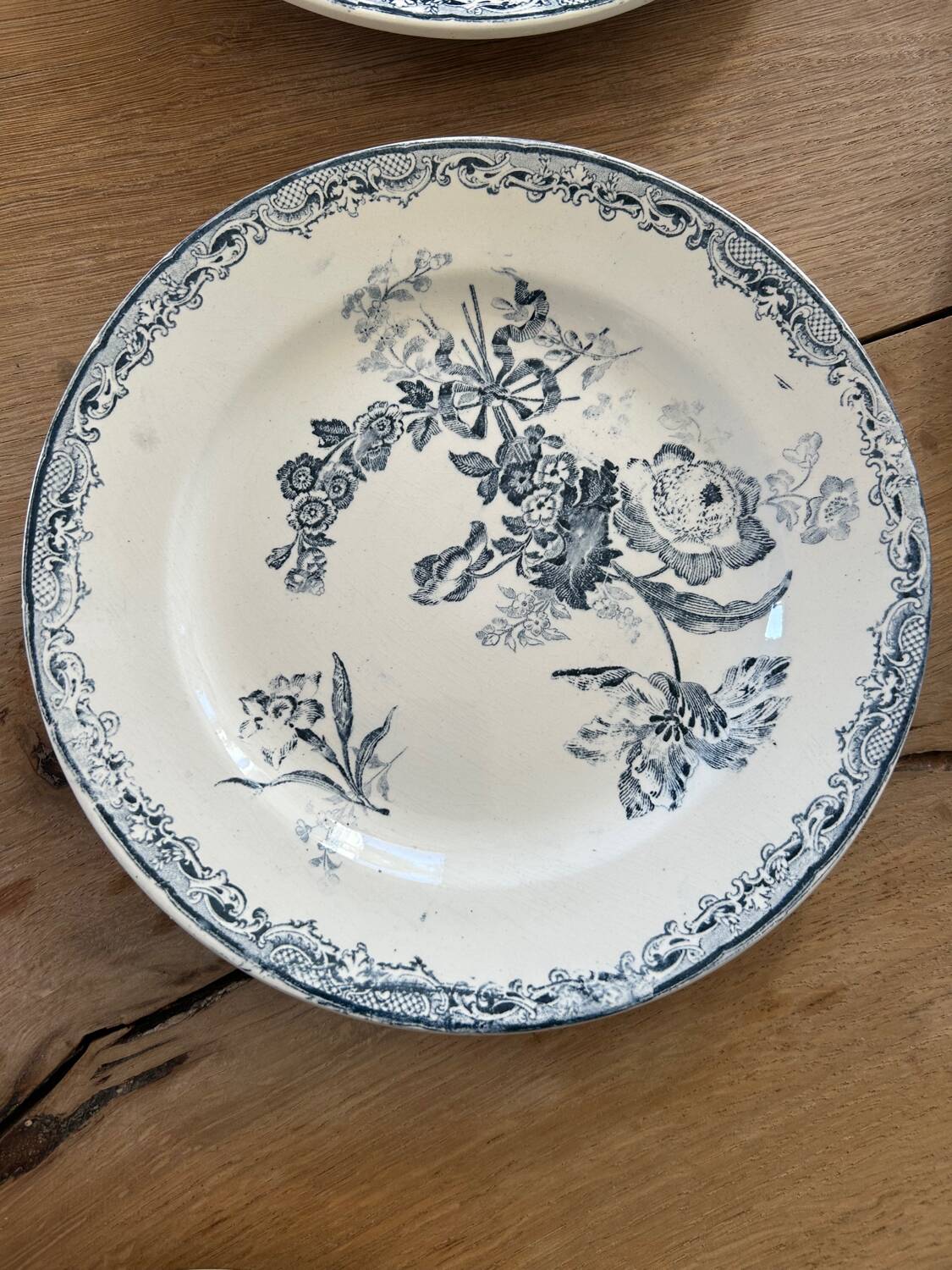 Set of 6 ironstone plates Sarreguemines Fontange