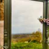 Antique olive green mirror