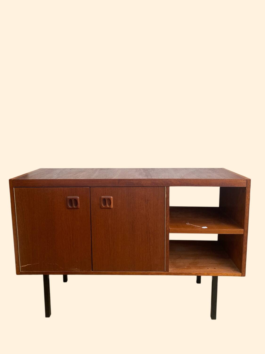 Small vintage sideboard with black metal legs