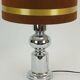 1970s table lamp aro-leuchten chrome base brown velvet lampshade