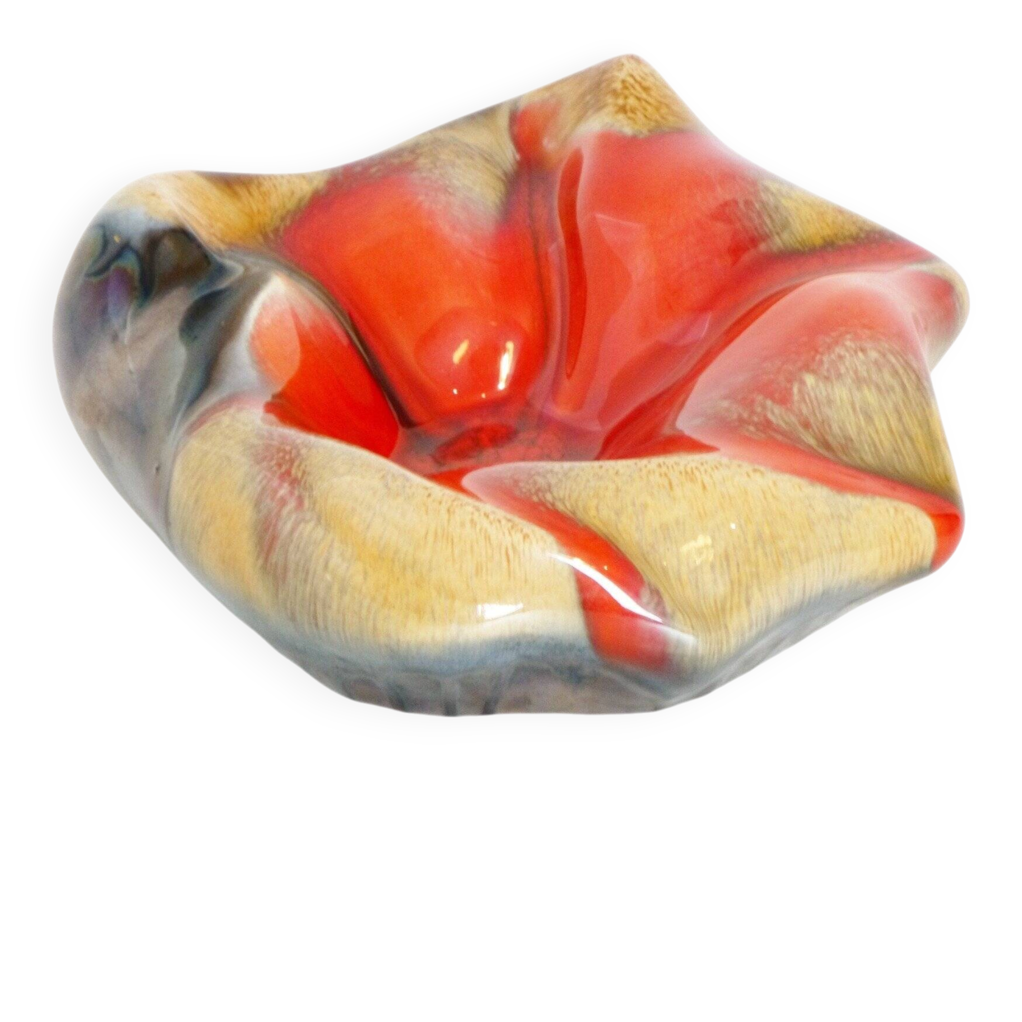 Meteor ashtray Vallauris ceramic vintage flames 1960s